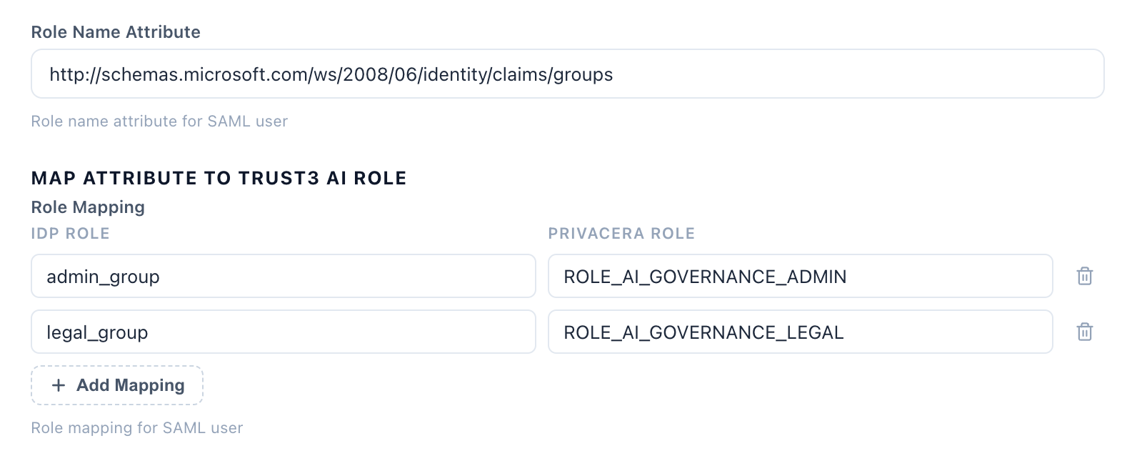 Trust3 AI portal SSO role mapping
